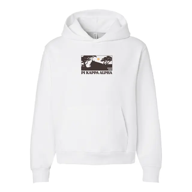 Pi Kappa Alpha Cabin and Trees Silhouette Rush Hoodie 2