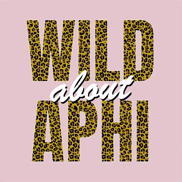 Alpha Phi Leopard Print Wild Text PR Sweater
