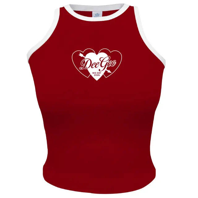 Delta Gamma Heart Arrow Text Bid Day Tank 2
