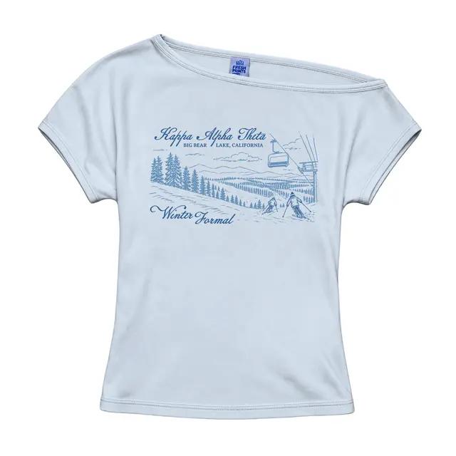 Kappa Alpha Theta Skiing Landscape Winter Formal Shirt 2