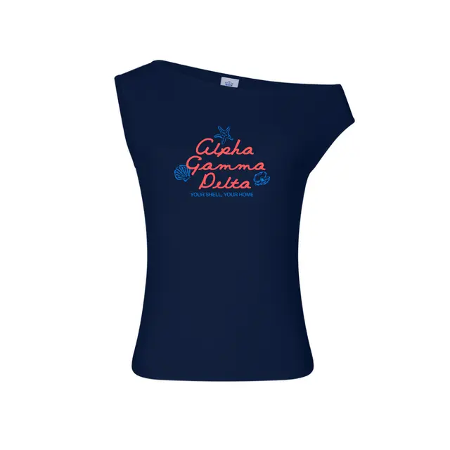 Alpha Gamma Delta Floral Shell Illustration Rush Tank 2