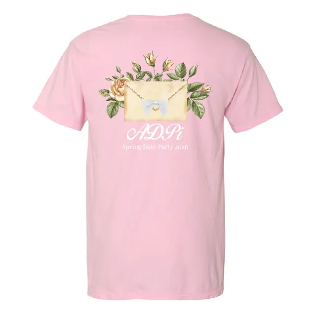 Alpha Delta Pi Envelope and Roses Date Party Shirt 2