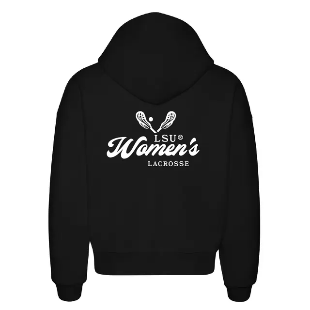 LSU Women's Lacrosse Script Text PR Hoodie 2