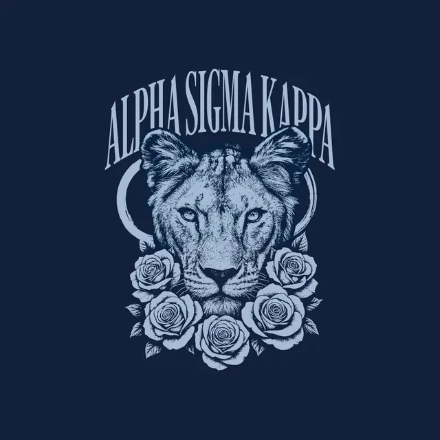 Alpha Sigma Kappa Lion and Roses PR Tank