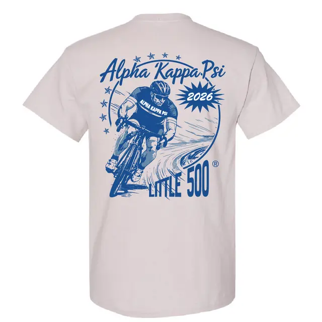Alpha Kappa Psi Cyclist Illustration Little 500 Shirt 2