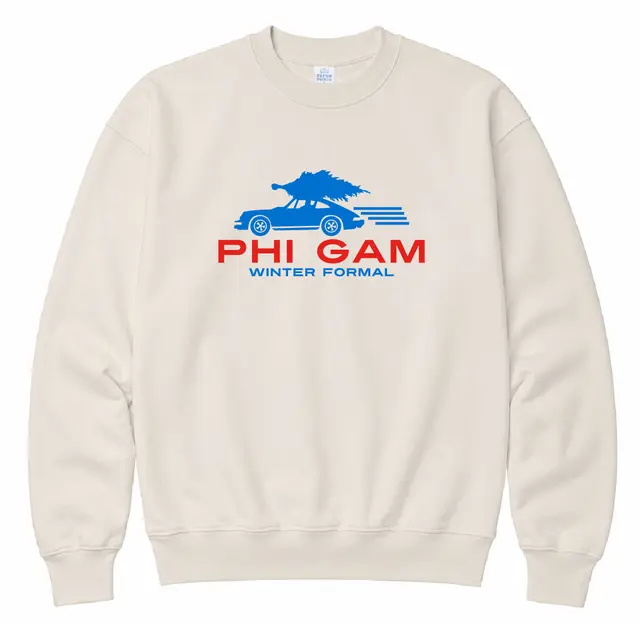 Phi Gamma Delta Retro Car Christmas Tree Formal Crewneck 2