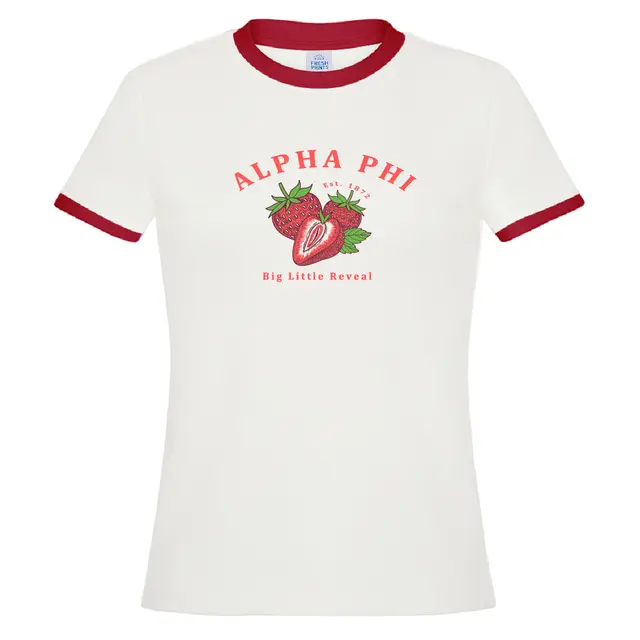 Alpha Phi Strawberry Illustration Big Little Reveal Shirt 2