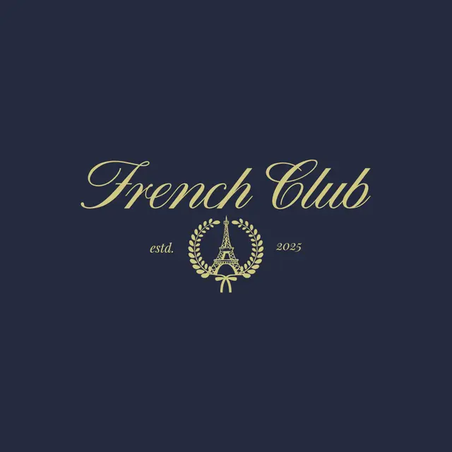 French Club Elegant Script with Eiffel Tower PR Crewneck