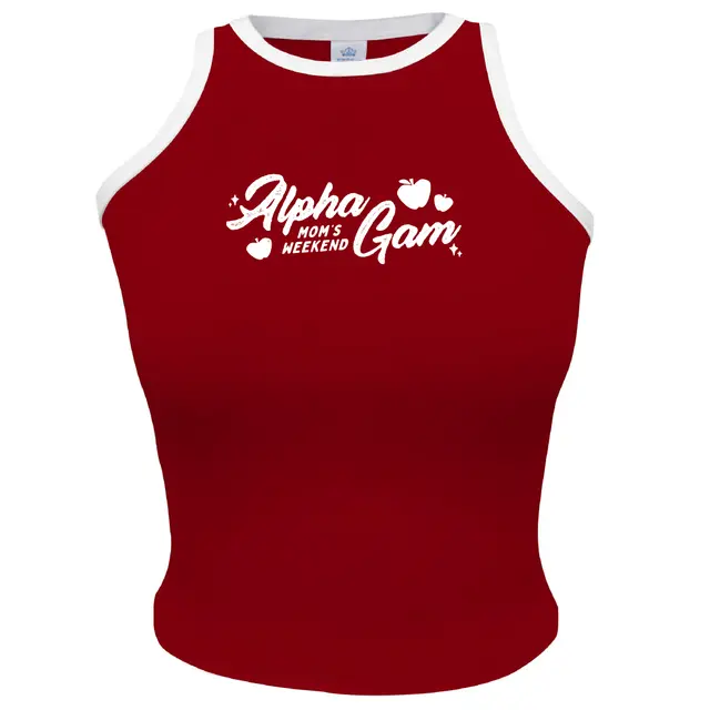 Alpha Gamma Delta Bold Apple Illustration Mom's Weekend Tank 2
