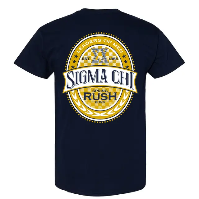 Sigma Chi Bold Crest with Checkerboard Rush Shirt 2