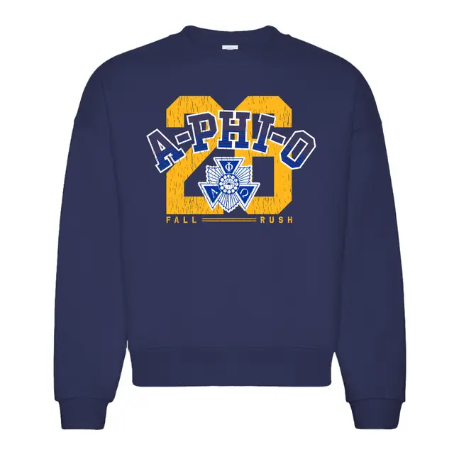 Alpha Phi Omega Outlined Text Rush Crewneck 2