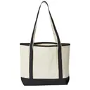 Promotional Heavyweight Medium Beach Tote Natural Black Back