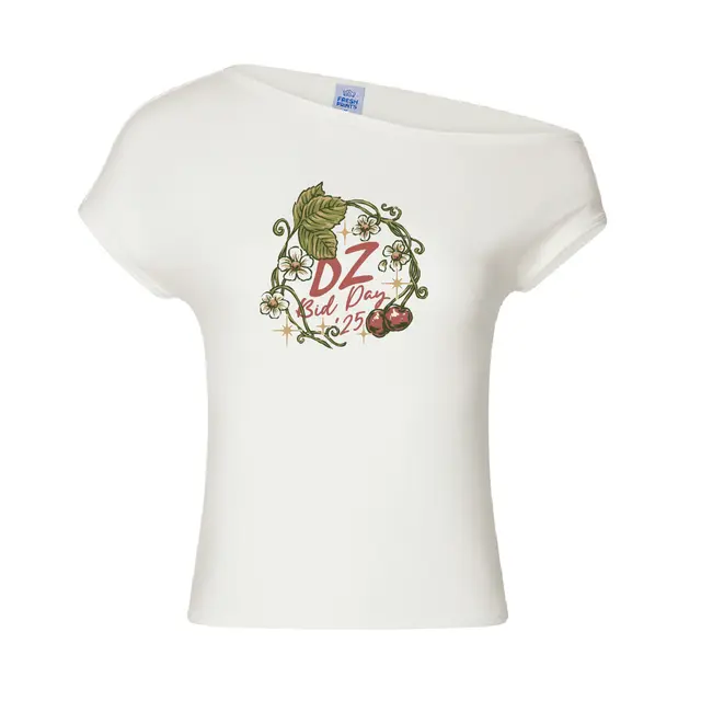 Delta Zeta DZ Floral Vine and Cherry Bid Day Shirt 2