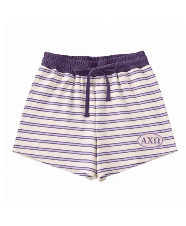 Alpha Chi Omega Striped Pattern PR Shorts
