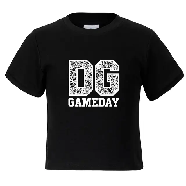 Abstract Lace Patterned Varsity Text Game Day Shirt Design for Delta Gamma