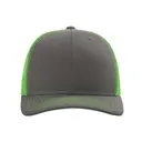 Adjustable Snapback Trucker Cap Charcoal Neon Green Front