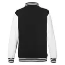 Customizable Just Hoods By AWDis Men's 80/20 Heavyweight Letterman Jacket jha043 Jet Black White Back