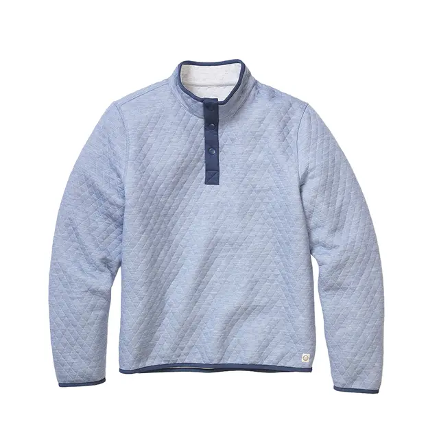 Marine Layer Corbet Quilted Reversible Pullover Charcoal Front