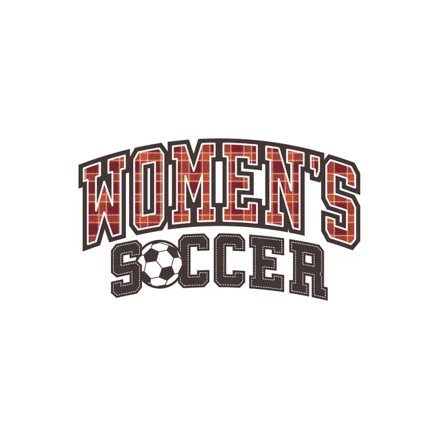 Women's Soccer Plaid Block Text PR Crewneck