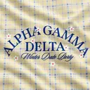 Alpha Gamma Delta Checker Pattern Floral Illustration Date Party Sweater