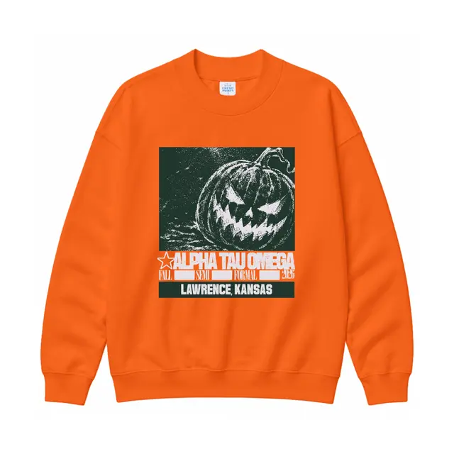 Alpha Tau Omega Jack-O-Lantern Graphic Semi Formal Sweater 2
