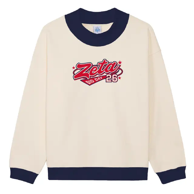 Zeta Tau Alpha Bold Red Lettering Bid Day Sweater 2