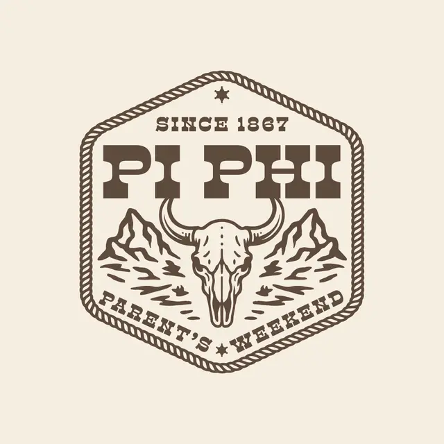 Pi Beta Phi Bull Skull and Mountains Parent's Weekend Hoodie