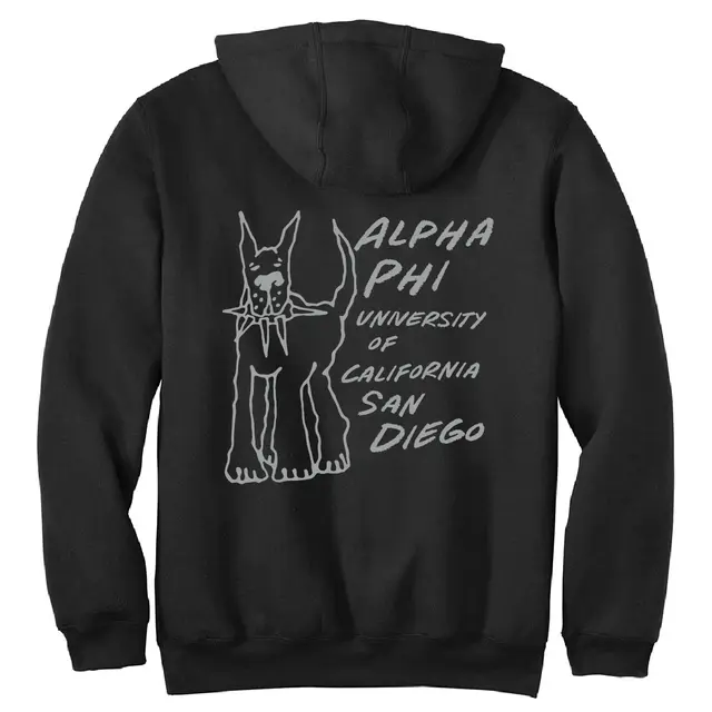 Alpha Phi Bold Dog Illustration PR Hoodie 2