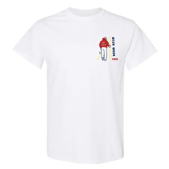 Chi Omega Skier Illustration Wish Week Shirt 2
