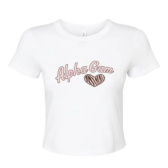 Alpha Gamma Delta Zebra Pattern Heart PR Shirt 2
