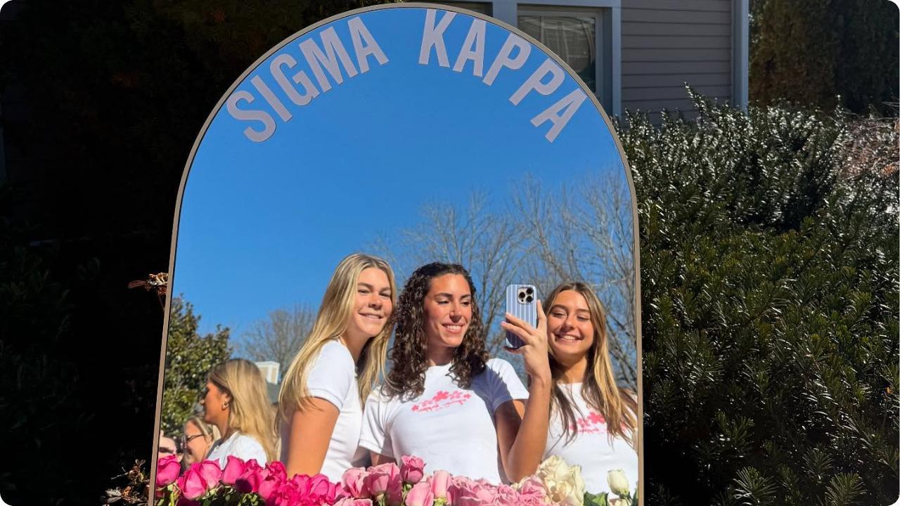 Sigma Kappa at Elon University wearing custom Shirts for Bid Day