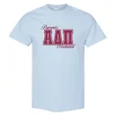 Alpha Delta Pi Script and Collegiate Block Texts Parents Weekend Shirt 2