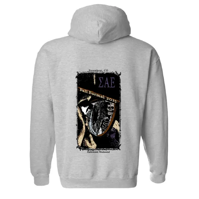 Sigma Alpha Epsilon Skeleton Reaper Fall Formal Hoodie 2