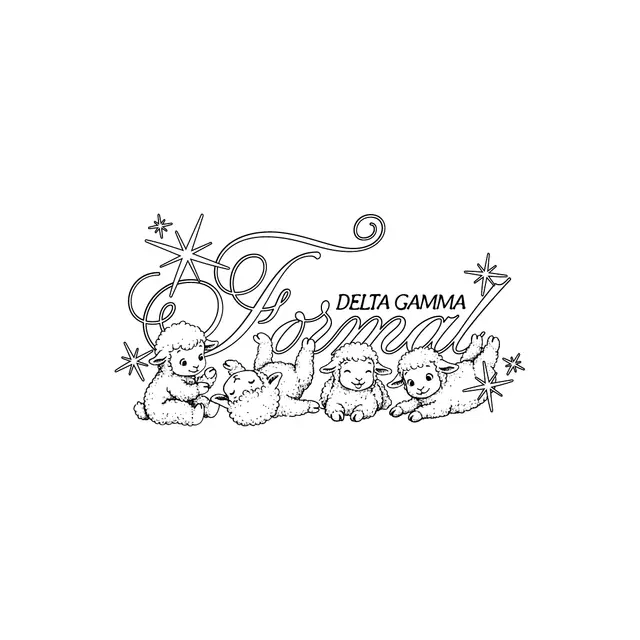 Delta Gamma Adorable Sheep Illustration Formal Shirt