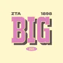 Zeta Tau Alpha Bold Pink Text Big Little Reveal Tank