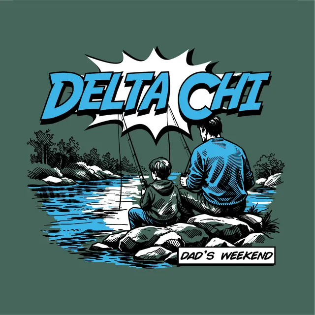 Delta Chi Father Son Fishing Comic Parent's Weekend Shirt