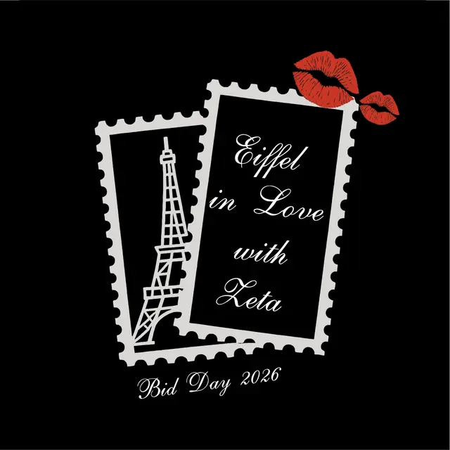 Zeta Tau Alpha Eiffel Tower Kiss Bid Tank