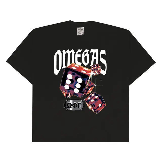 Omega Phi Gamma Dice and Bold Font PR Shirt 2