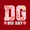 Delta Gamma Floral Letter Design Rush & Bid Tank