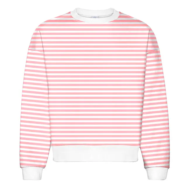Fresh Prints Chicago Graphic Heavyweight Crewneck Blush White Stripe Front