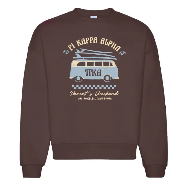 Pi Kappa Alpha Surfer Van Graphic Parent's Weekend Crewneck 2