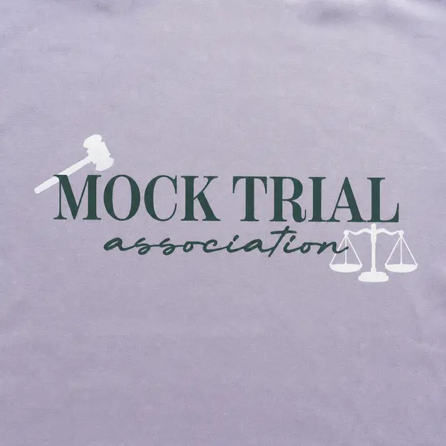 Mock Trial Association Gavel and Scale Design PR Shirt