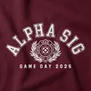Alpha Sigma Alpha Curved Text Floral Illustration Game Day Hoodie