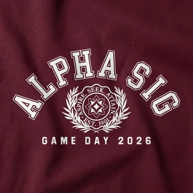 Alpha Sigma Alpha Curved Text Floral Illustration Game Day Hoodie