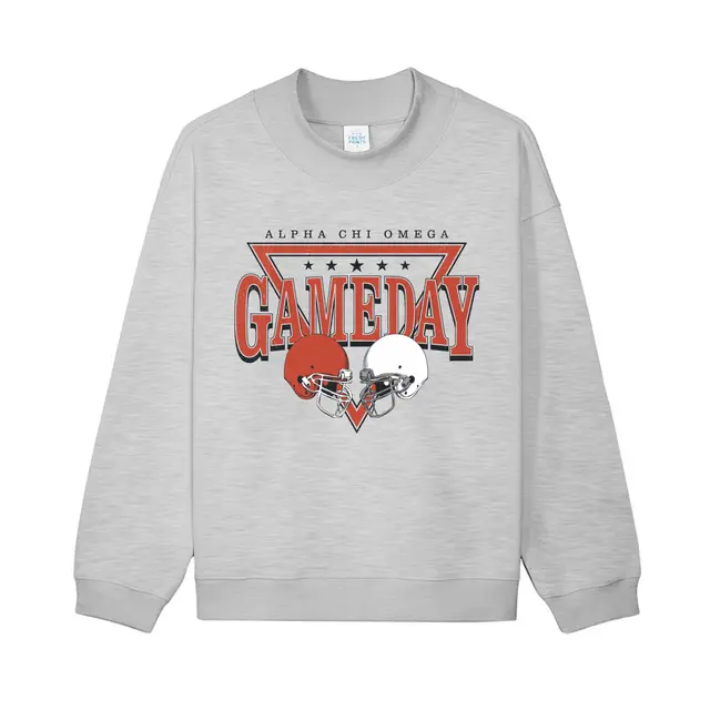 Alpha Chi Omega Football Helmet Triangle Game Day Hoodie 2