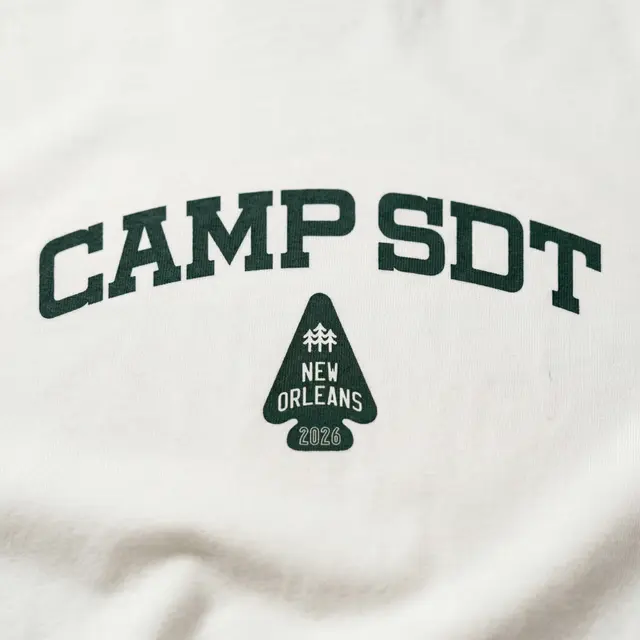 Sigma Delta Tau Block Lettering Camp Graphic Shirt