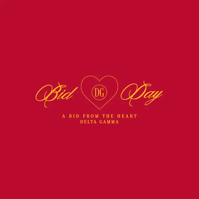 Delta Gamma Dotted Heart with Script Texts Bid Day Tank