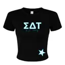 Sigma Delta Tau Stripe Lettering Star Rush Shirt-2