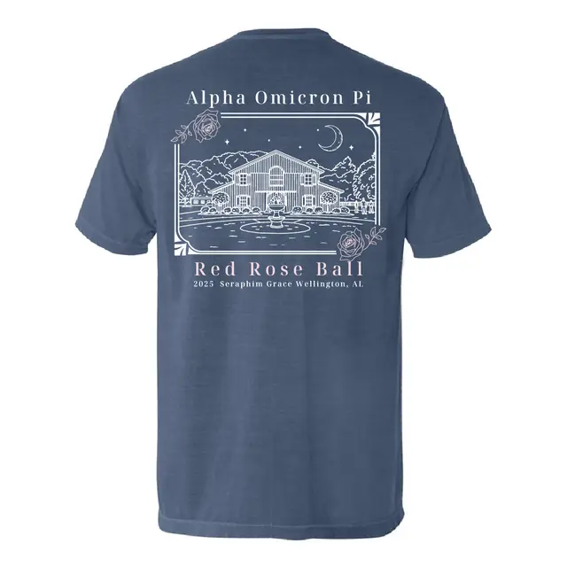 Alpha Omicron Pi Roses and Moon Date Party Shirt 2