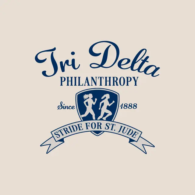 Delta Delta Delta Script Texts and Runners Philanthropy Shirt